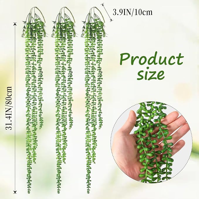 6 Pack Fake Plants Artificial Wall Hanging Succulents Plant | Boho Hanging - Image 3