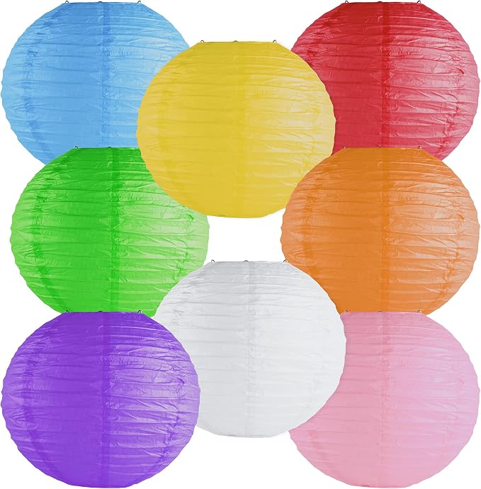 Super Z Outlet 8" Colorful Assorted Chinese/Japanese Hanging Paper Lanterns by SuperZOutlet
