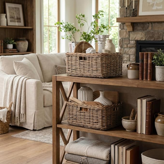 StorageWorks Pantry Baskets, Willow Storage Baskets - Image 5