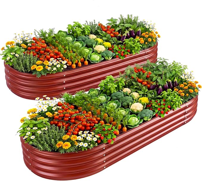 Land Guard 2 Pcs 6ft Metal Raised Garden Bed by LandGuard