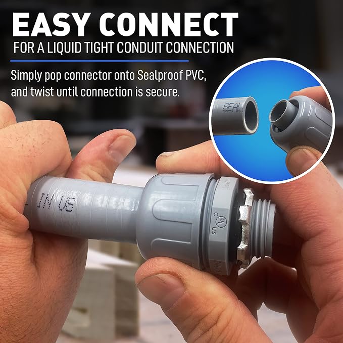 1/2-Inch Non-Metallic Liquid-Tight Conduit and Connector Kit, 50 Foot Made in - Image 5