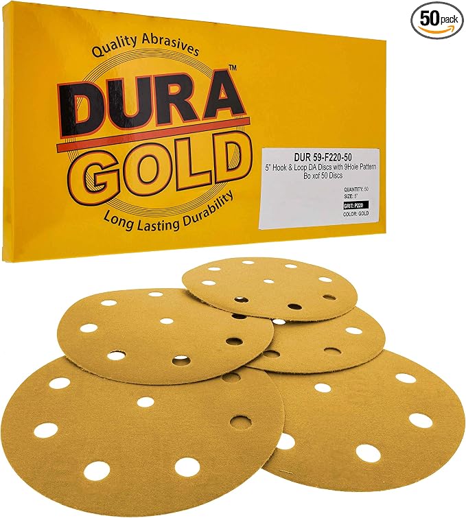 Dura-Gold Premium 5" Gold Sanding Discs by Dura-Gold