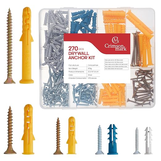 120Pcs #8 Self Drilling Drywall Anchors and Screws Kit | #8 x 1-1/4" Superb by CrimsonMark