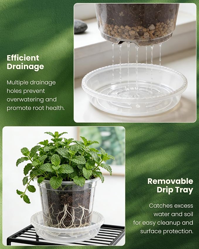 24 Pcs 7/6/5/4 In Clear Nursery Pots - Image 3