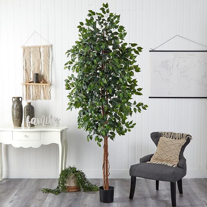 Nearly Natural 8ft Triple Trunk Artificial Ficus Tree - Image 6