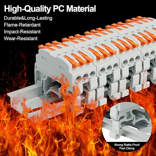 5Pcs DIN Terminal Blocks, 3 Conductor Splicing Connectors | 3 Conductor Compact - Image 4