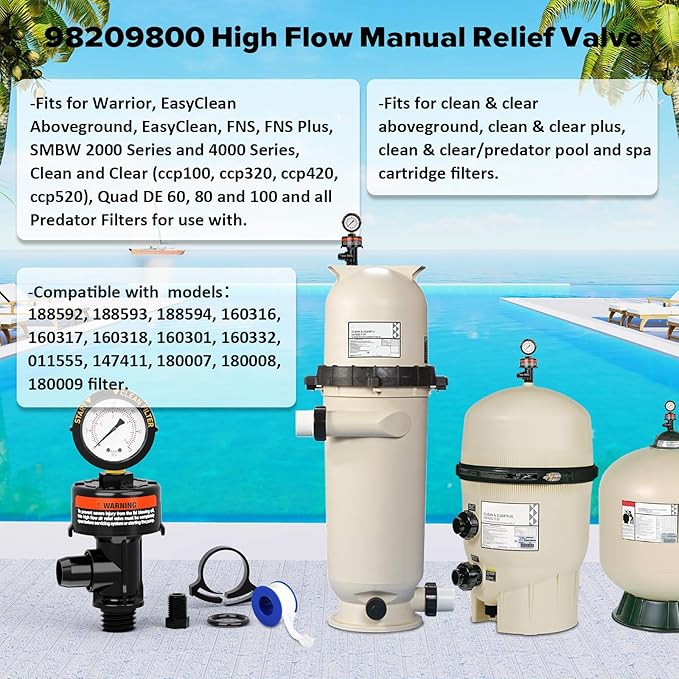 Manual Air Relief Valve for Pool and Spa Filters, Pool Filter Air Relief Valve - Image 2