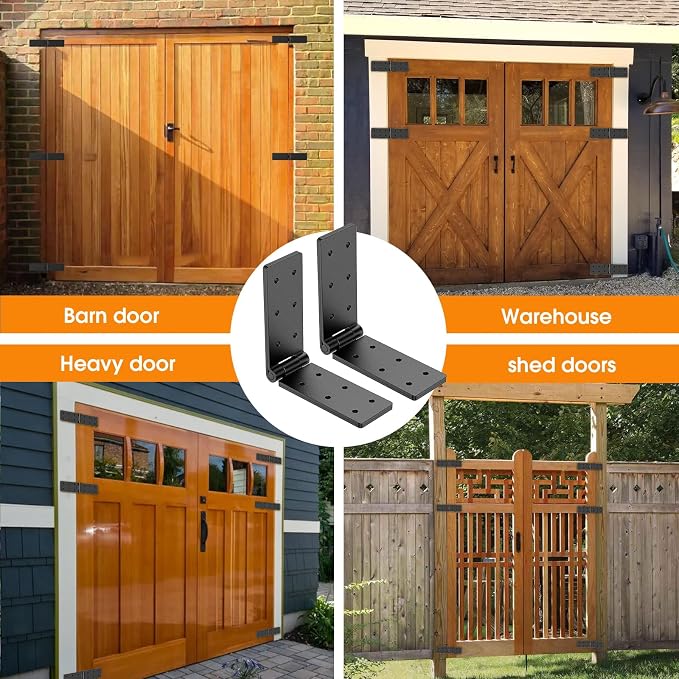 Heavy Duty Gate Hinges 270° Adjustable, screws included, heavy duty steel - Image 7