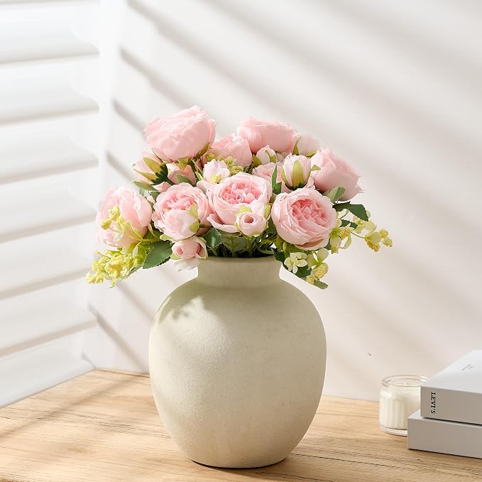 SIDUCAL Ceramic Decorative Flower Vase | 7.48 Inch Pottery Rustic Farmhouse - Image 6