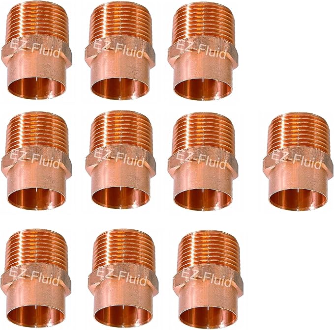 EZ-FLUID Plumbing 1" C X MIP LF Copper Male NPT Adapter Pressure Copper Fittings by EZ-FLUIDPlumbingProducts