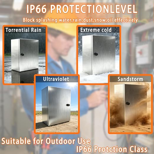 NBCYUNER Electrical Enclosure 16x12x8 Inch 304 Stainless Steel Enclosure IP66 - Image 5