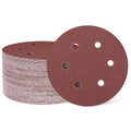 HARFINGTON 100 Pcs 6 Inch Sanding Discs 120 Grit Red Aluminum Oxide 6 Hole | by HARFINGTON