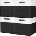 13x13 Cube Storage Bins, Collapsible Fabric Storage Box, 4 Pack Closet Baskets by Bagnizer
