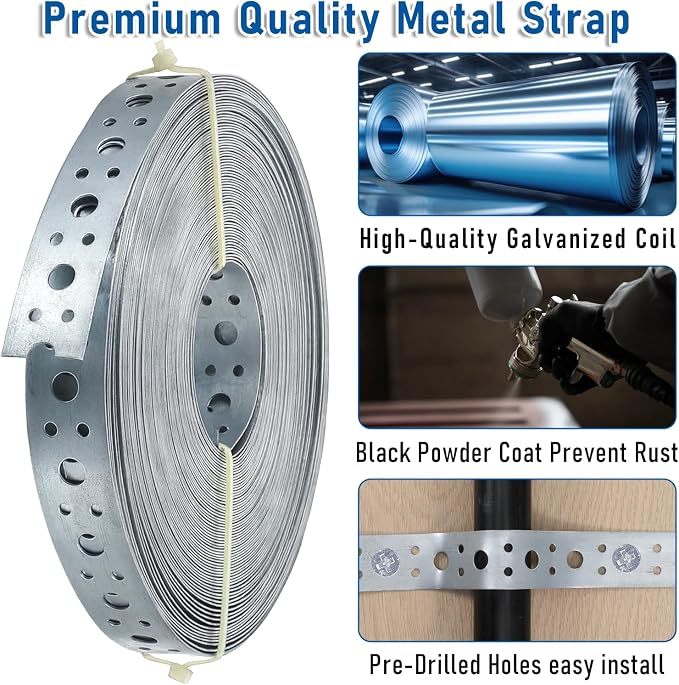 Metal Strap 1-Inch x 33FT 0.6mm Bendable Pipe Hanger Thin Metal Strapping - Image 5