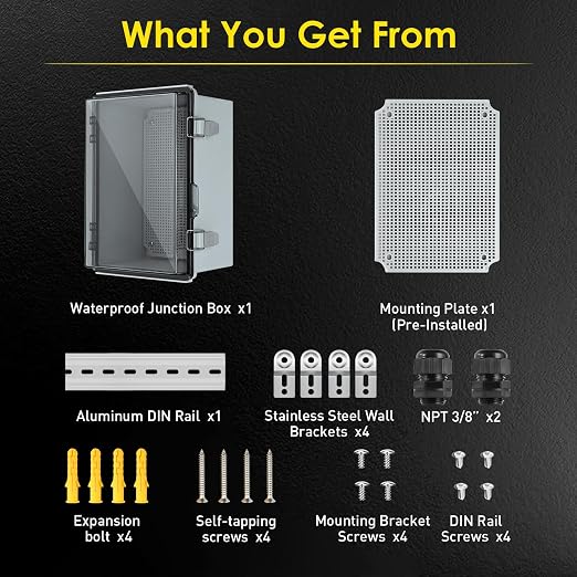 IP67 Outdoor Electrical Junction Box Waterproof 13.8''×9.8''×5.9" | - Image 5