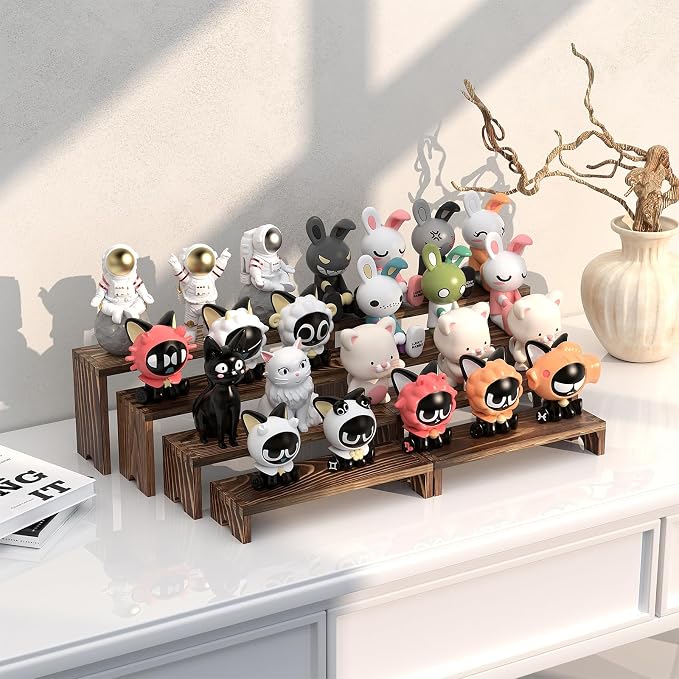 2 Set Wooden Tiered Risers Display Stands - Image 5