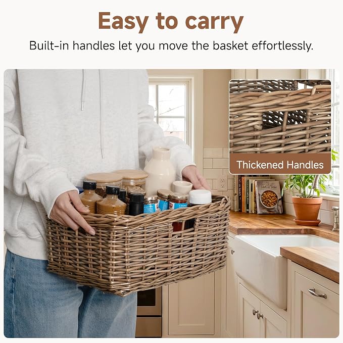 StorageWorks Pantry Baskets, Willow Storage Baskets - Image 3