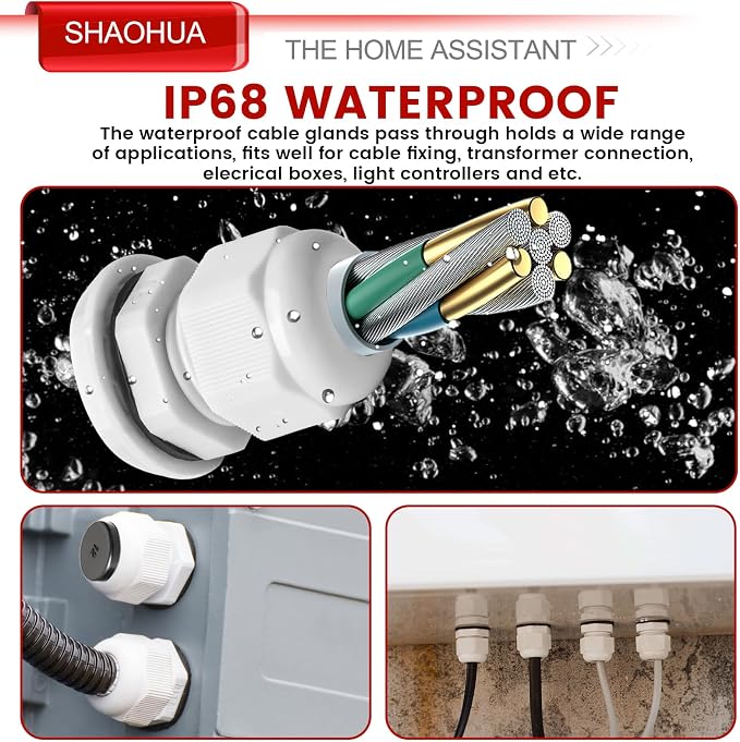 NPT Cable Gland Kits, IP68 Waterproof Nylon Strain Relief Cord Connector - Image 2