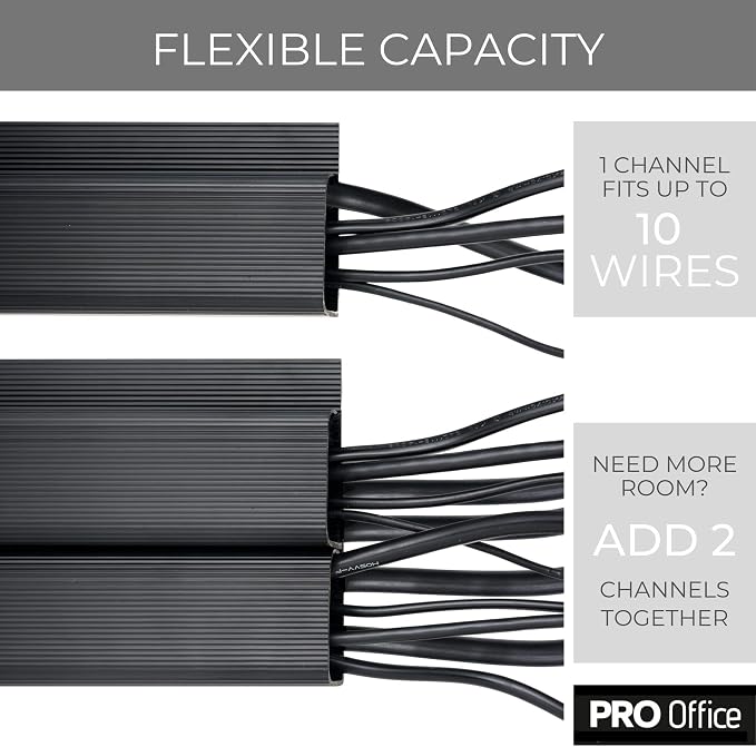 Cable Management ProOffice 96in J Channel Cable Raceways - Image 3
