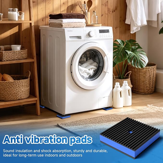 8 Pack 4 x 4 Inch Anti Vibration Pads, Rubber Isolation Pads | Anti Vibration - Image 7