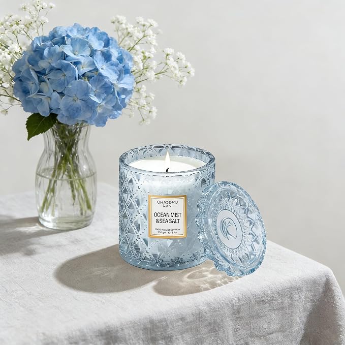 Chloefu LAN Summer California Mist Ocean & Sea Salt Candle, 8.1 oz | Luxury Air - Image 4