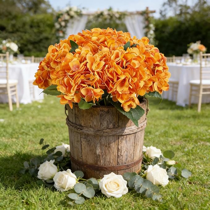 Kimura's Cabin 6pcs Hydrangea Artificial Flowers Fall Fake Hydrangea, Wedding - Image 6