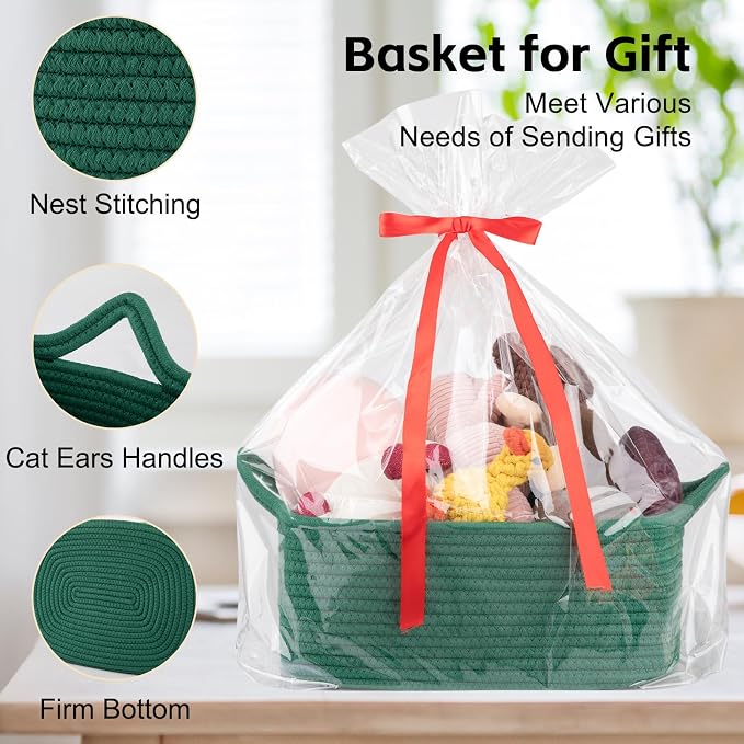 OIAHOMY Woven Basket, Gift Basket Empty - Image 3