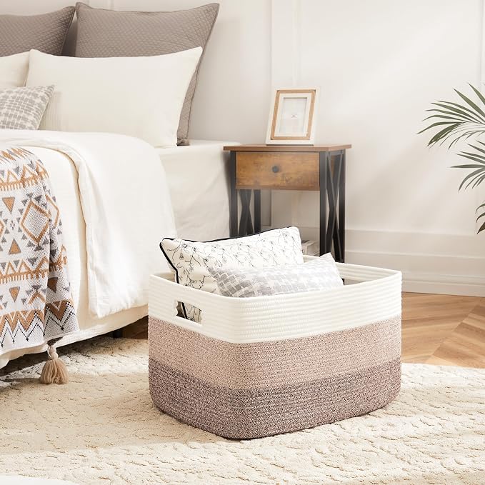 Artfeel Blanket Basket, Rectangle Woven Baskets - Image 2
