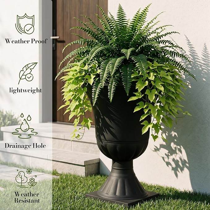 Worth Garden 2-Pack Plastic Urn Planters - Image 3