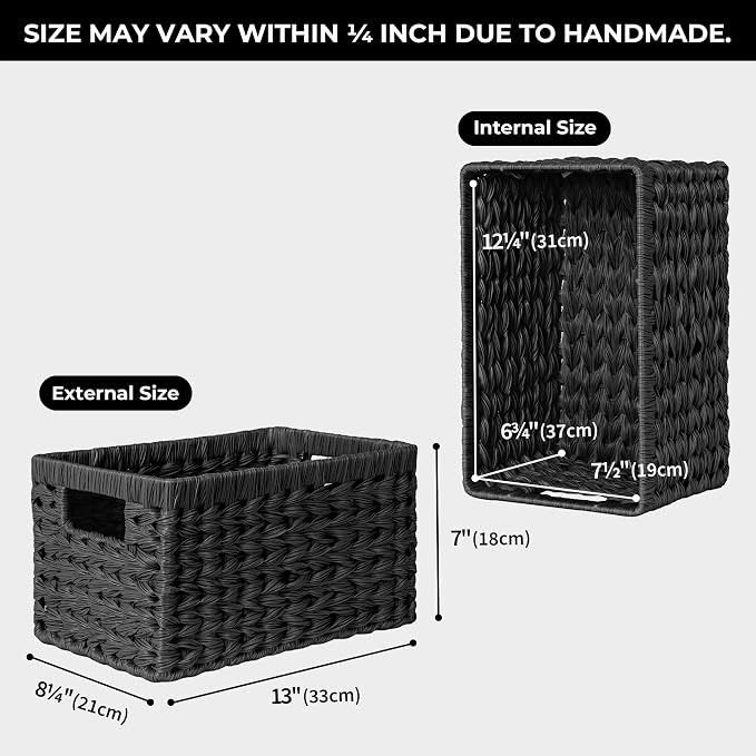 GRANNY SAYS Black Wicker Basket, Decorative Woven Baskets - Image 3