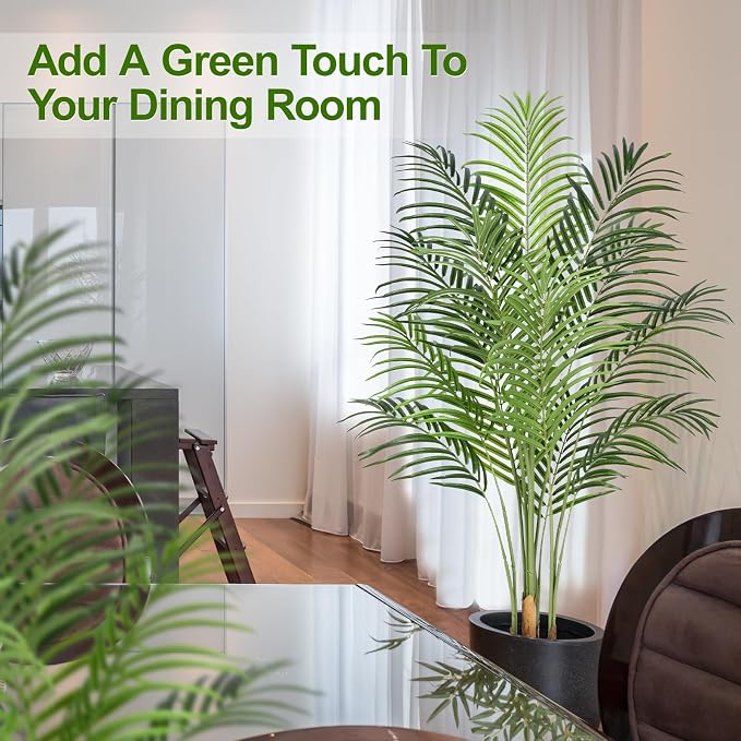 5ft Artificial Palm Tree Indoor Plant Tall Fake Tropical Paradise Palm Tree in - Image 7
