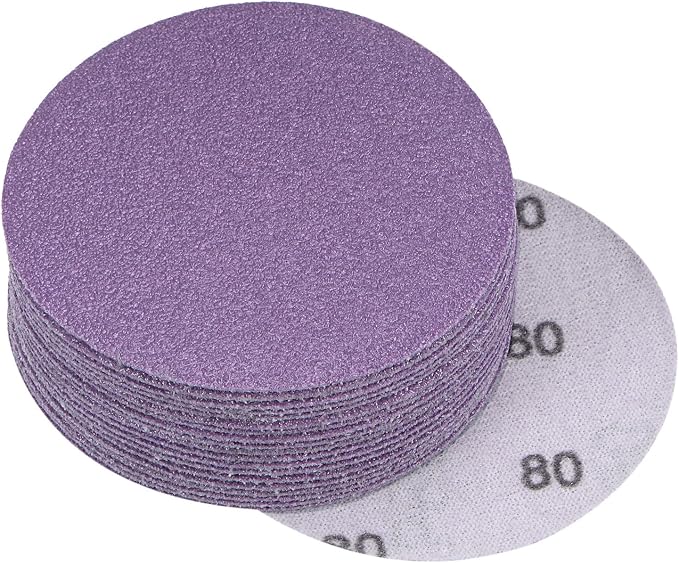 uxcell 20Pcs 3-Inch Purple Sanding Discs 80 Grits Hook and Loop Professional by uxcell