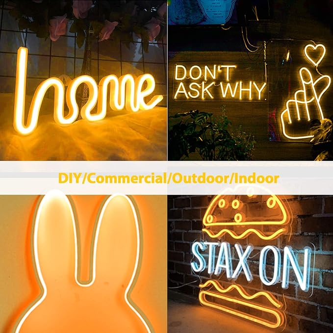 Lamomo LED Neon Lights, 16.4ft Yellow LED Strip Light, 12V 0.39In/Cut Silicone - Image 4