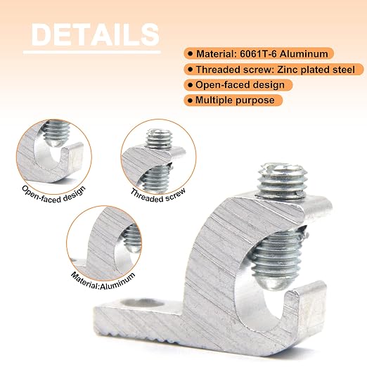 ISPINNER 6pcs Aluminum Lay-in Lug, AWG 14-4 Copper Conductor Lay-in Connector - Image 3