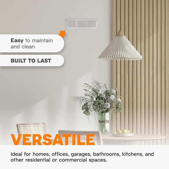 12 x 4 Inch White Galvanized Steel Return Air Register Vent Cover, AC Vent Cover - Image 5