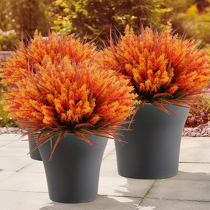 Geegoods 48 Bundles Artificial Fall Lavender Flowers Outdoor, Autumn-Orange | - Image 4