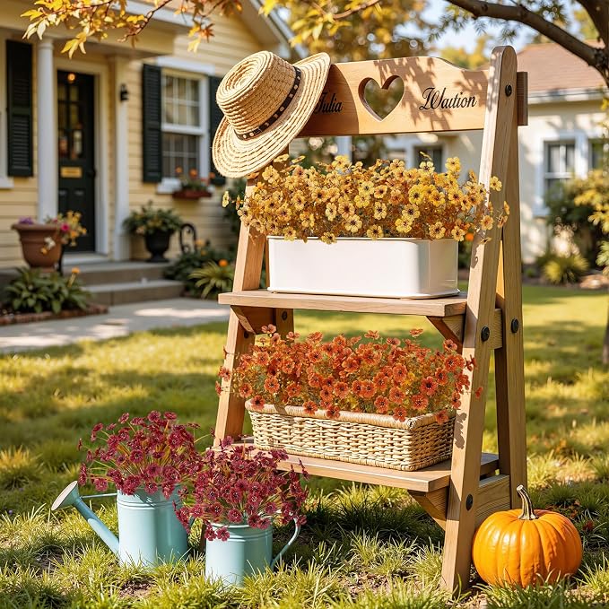 Alupssuc 48 Bundles Artificial Fall Flowers, UV Resistant Faux Mums Porch | - Image 4