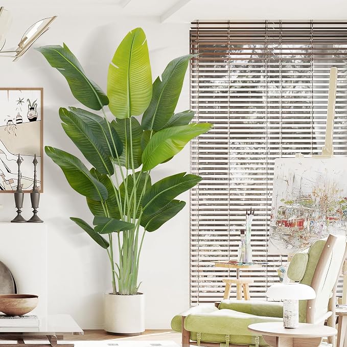 Artificial Bird of Paradise Plant 6.5Ft Tall Fake Tropical Palm Tree Large Fake - Image 2