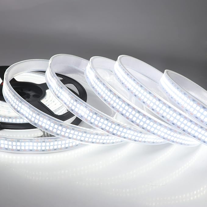 LED Strip Lights Cold White 6500K Double Row 2835 SMD DC 12V IP67 | 16.4ft/5M - Image 2