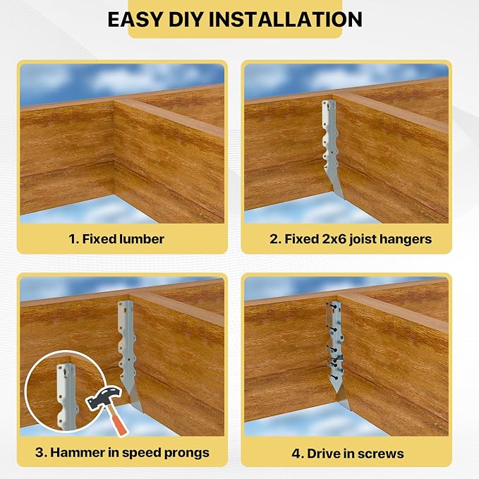 20 pcs 2x10 Joist Hanger, LU210 18 Gauge Double Shear Face Mount Joist Hanger - Image 6