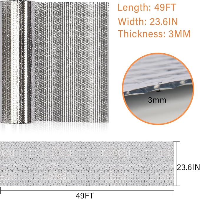 Double Reflective Insulation Roll, 23.6 in X 49 FT Window Insulation - Image 2