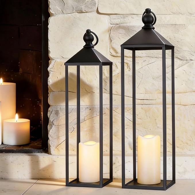 Perfnique Decorative Lanterns for Indoor & Outdoor, Farmhouse Modern Decor for - Image 7
