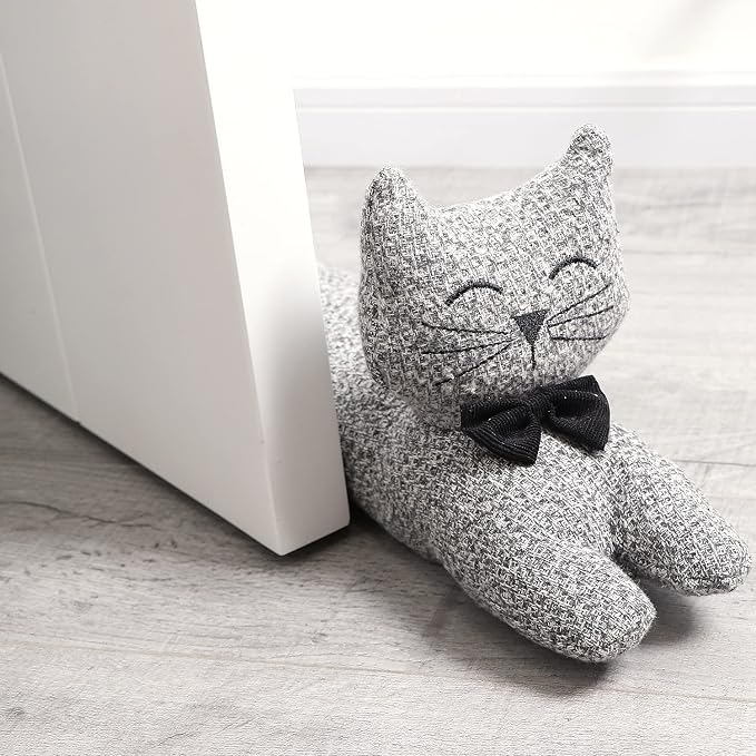 Cat Fabric Under Door Draft Stopper, 3LB Heavy Duty Decorative Soundproof Door - Image 2