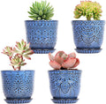 Gepege Ceramic Succulent Pots, 4 Inch Small Plant Pots by Gepege