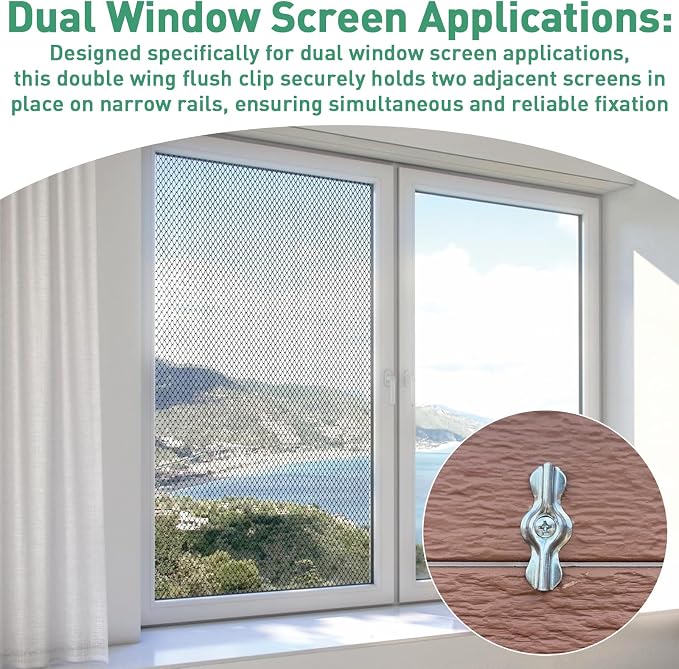 Double Wing Flush Clip, for Prime-Line PL14843 Window Screen Clips | 1-11/16 x - Image 3
