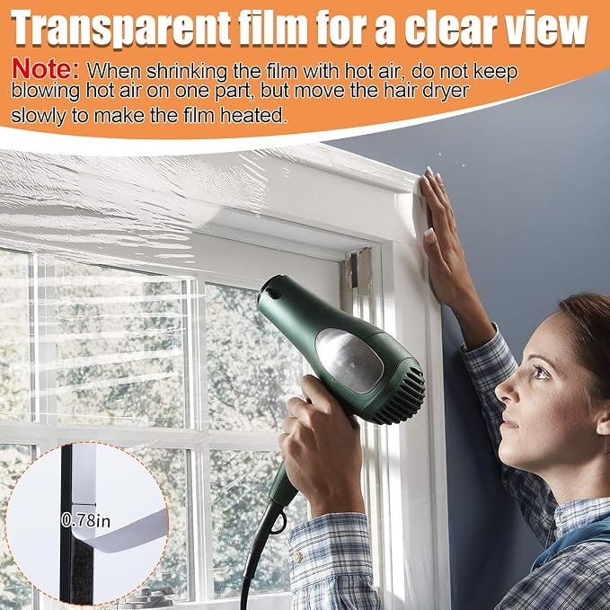 62×236in Window Insulation Kit for Winter- Thicken Indoor 5-Window Plastic for - Image 6