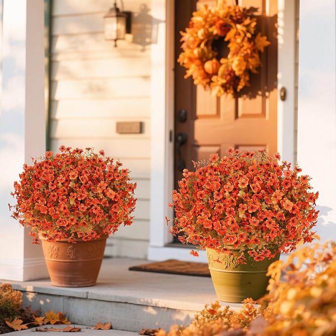 24 Pcs Artificial Fall Flowers Fake Mums - Image 4