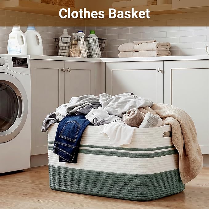 75L Large Blanket Basket, Laundry Hamper - Image 4