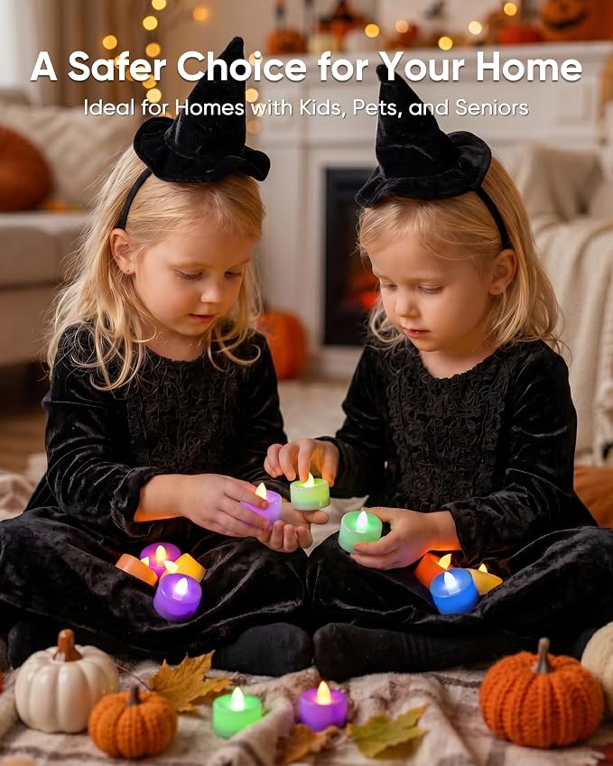 Homemory 12-Pack 7-Color Changing Flameless Tea Light Candles, 200+ Hours | LED - Image 4