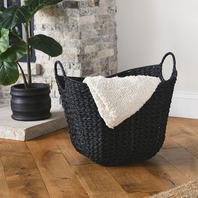 Household Essentials Handwoven Paper Rope Storage Basket - Image 6